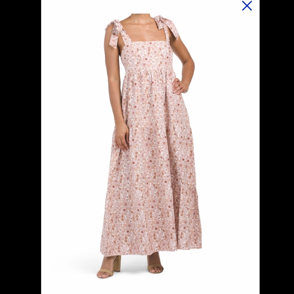 HOUSE OF HARLOW 1960
Linen Maxi Dress With Bow Straps size Small